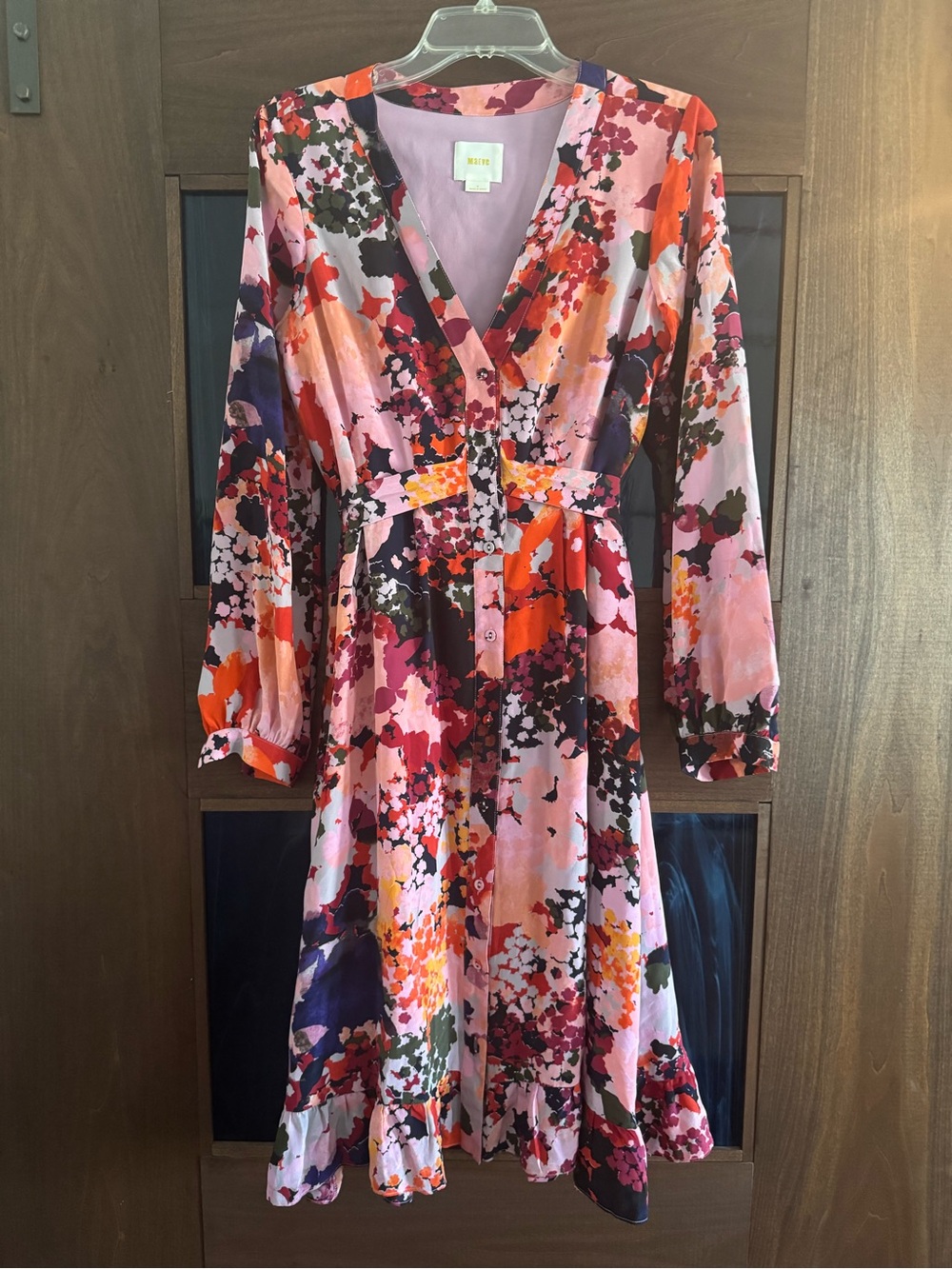 Anthropologie Maeve Printed Silk Dress